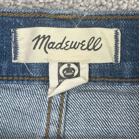Madewell Denim Shorts Women's 23 Blue High Rise Cut Off Medium Wash Preppy - Picture 3 of 9